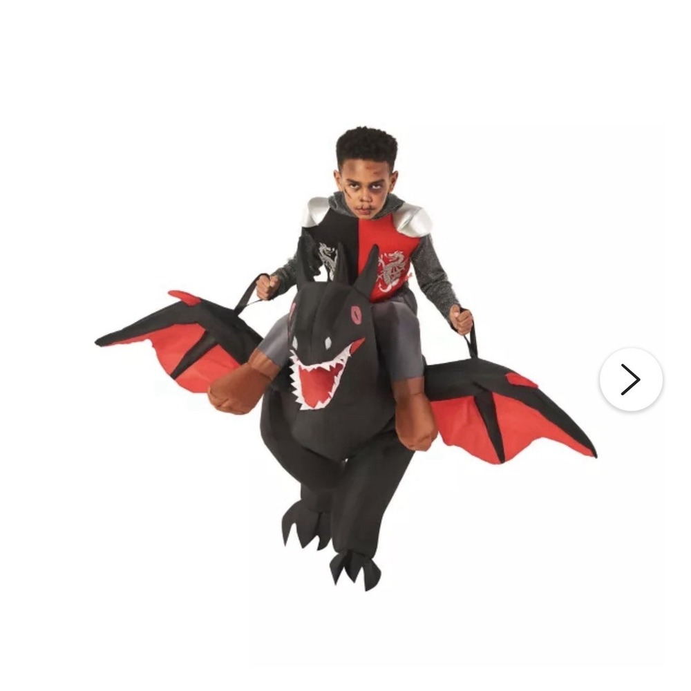 Spirit Halloween Childs Inflatable Costume Blow Up Ride On Dragon Kids One Size